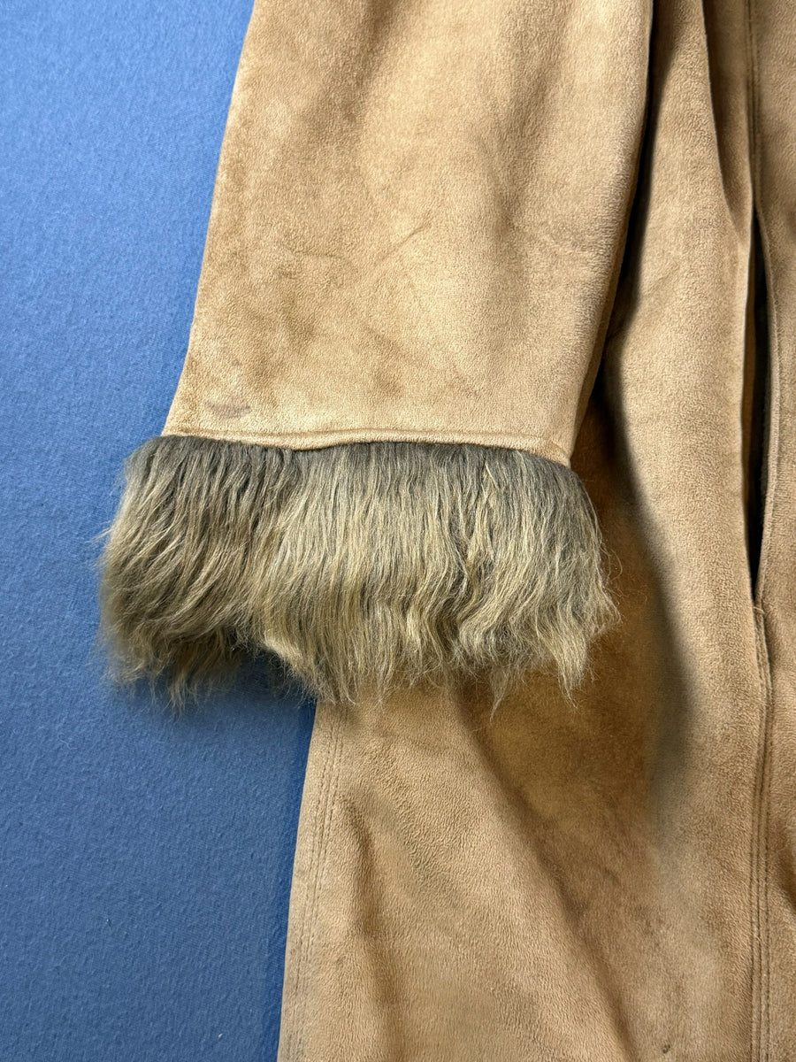 Vintage Dressing Afghaanse jas bruin dames maat XL