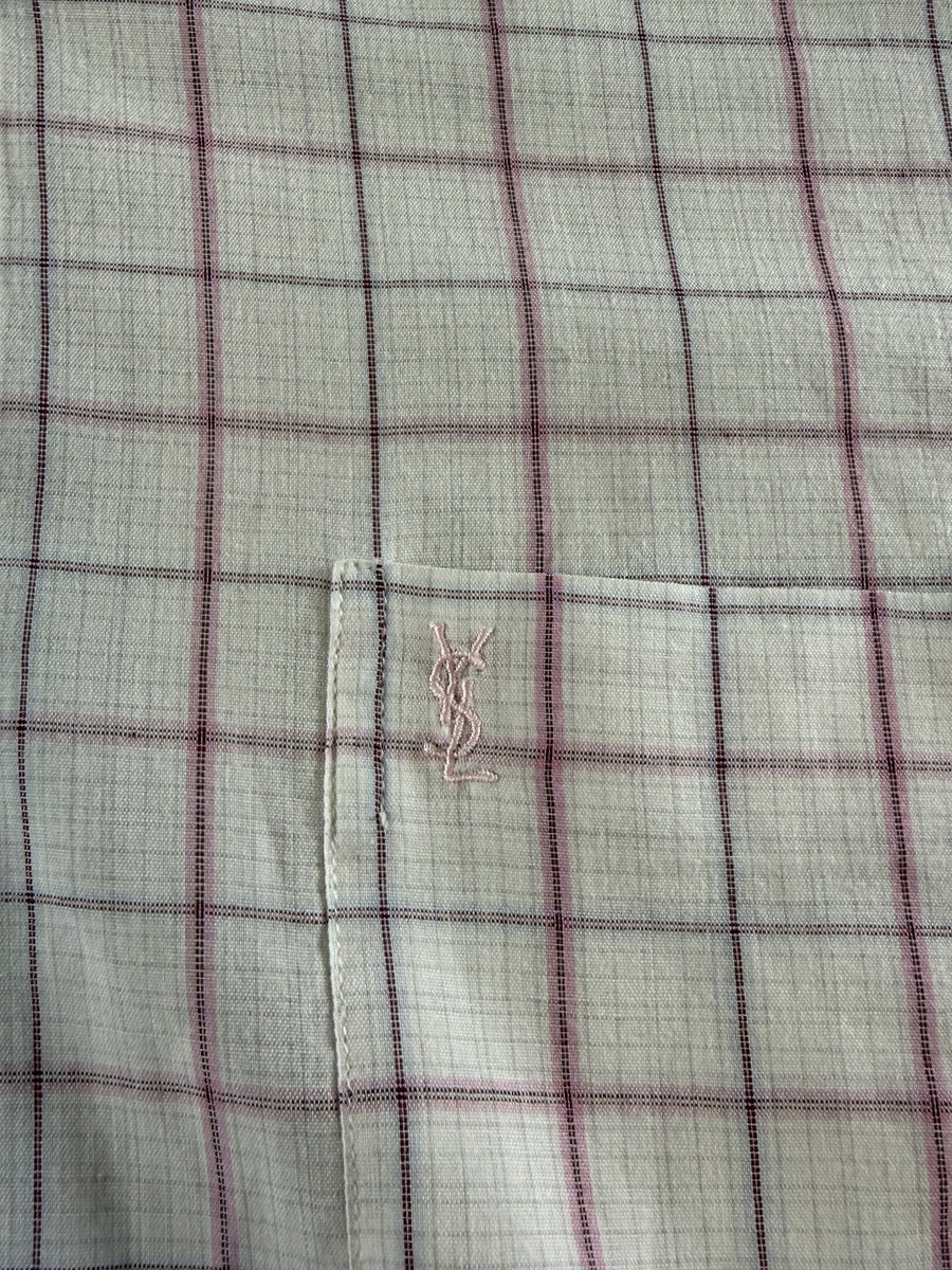 Yves Saint Laurent Blouse beige geruit