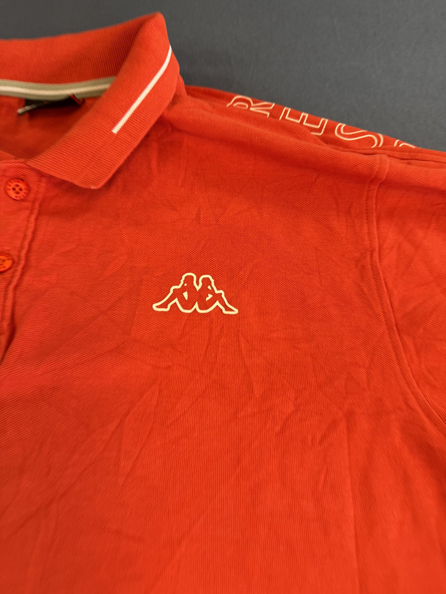 Rode Kappa polo, maat XXL (poloshirt / piquéshirt), met geborduurd Omini-logo