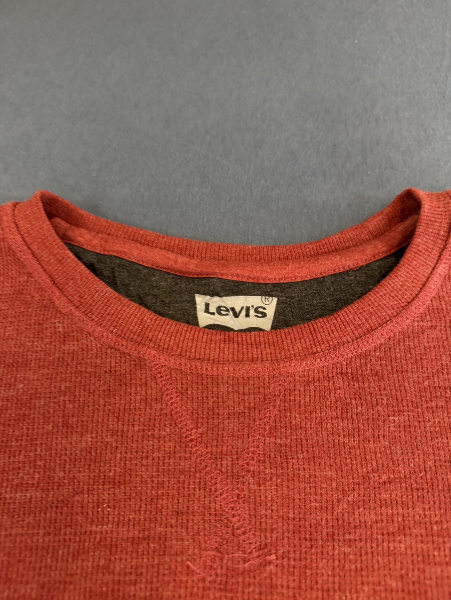 Rood – Levi's structuurtrui heren XXL (wafelpullover / waffle-knit trui)
