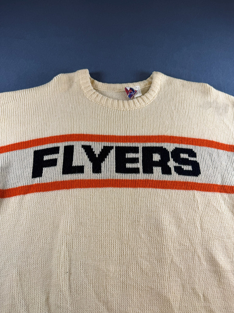 Cliff Engle Ltd trui beige print heren maat S wol sweater pullover gebreid