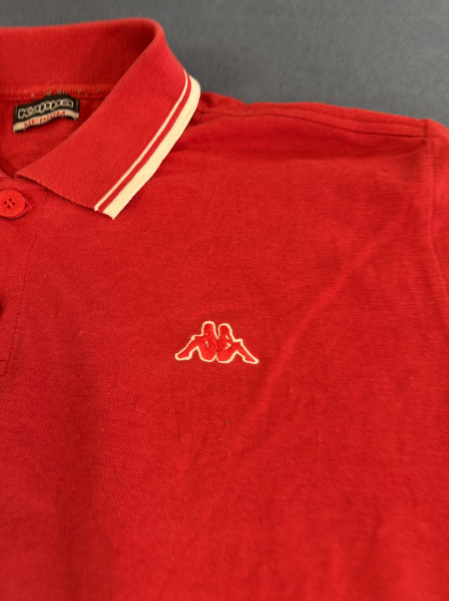 Rode Kappa polo heren, maat M (poloshirt / sportshirt met Omini-logo)