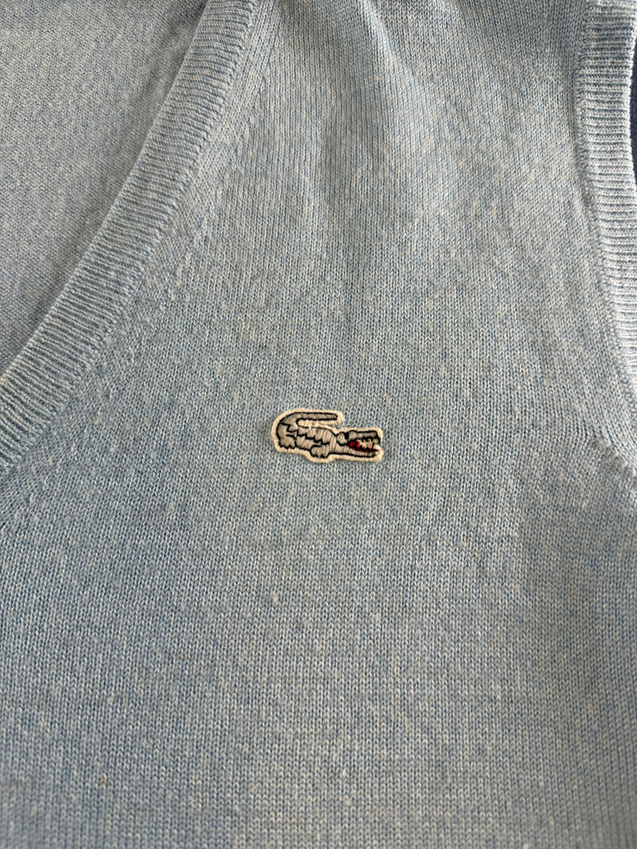 Lacoste vest grijs heren maat M cardigan knoopvest trui vintage