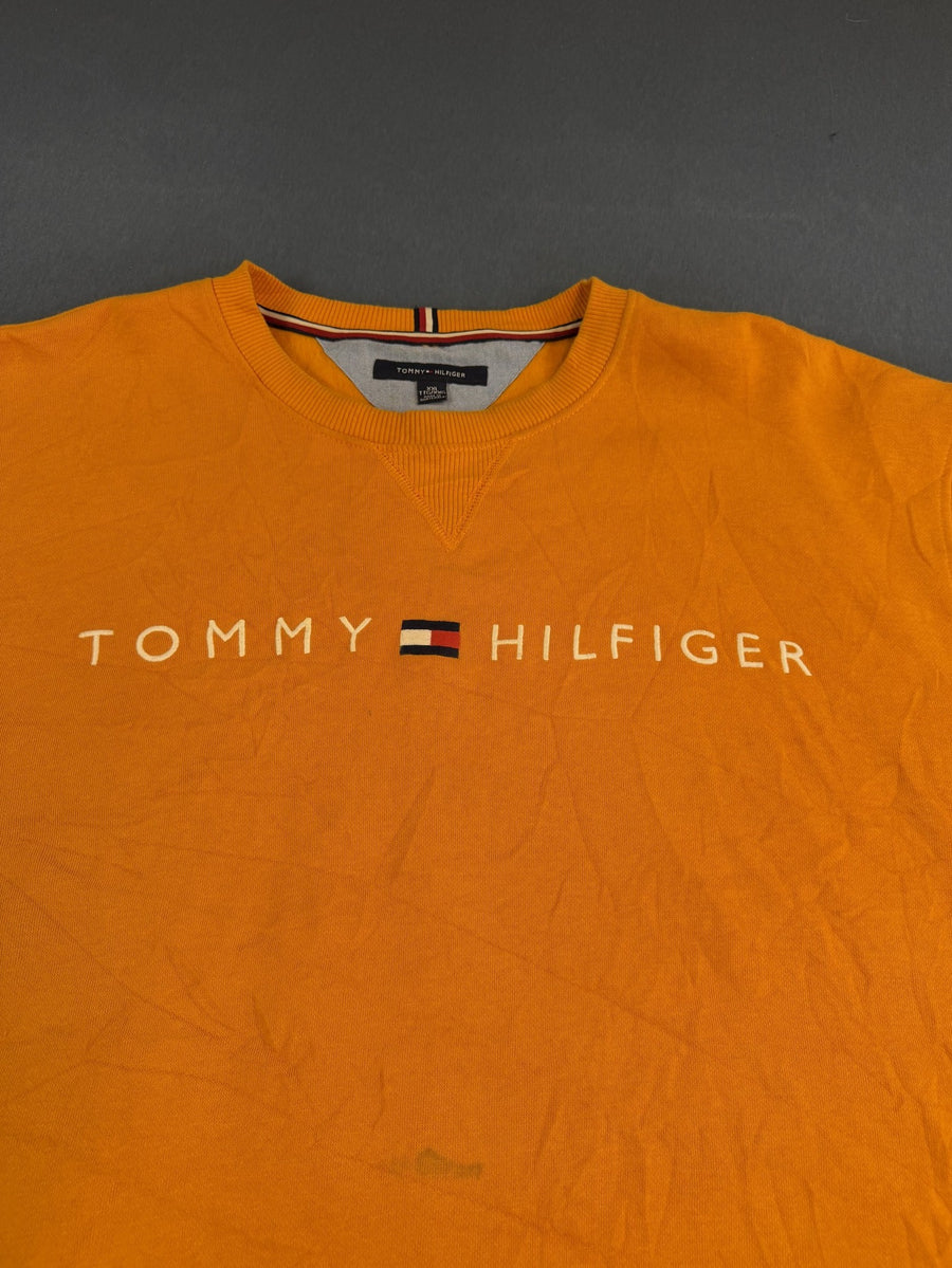 Felle oranje heren trui van Tommy Hilfiger (pullover/sweater), maat XXL