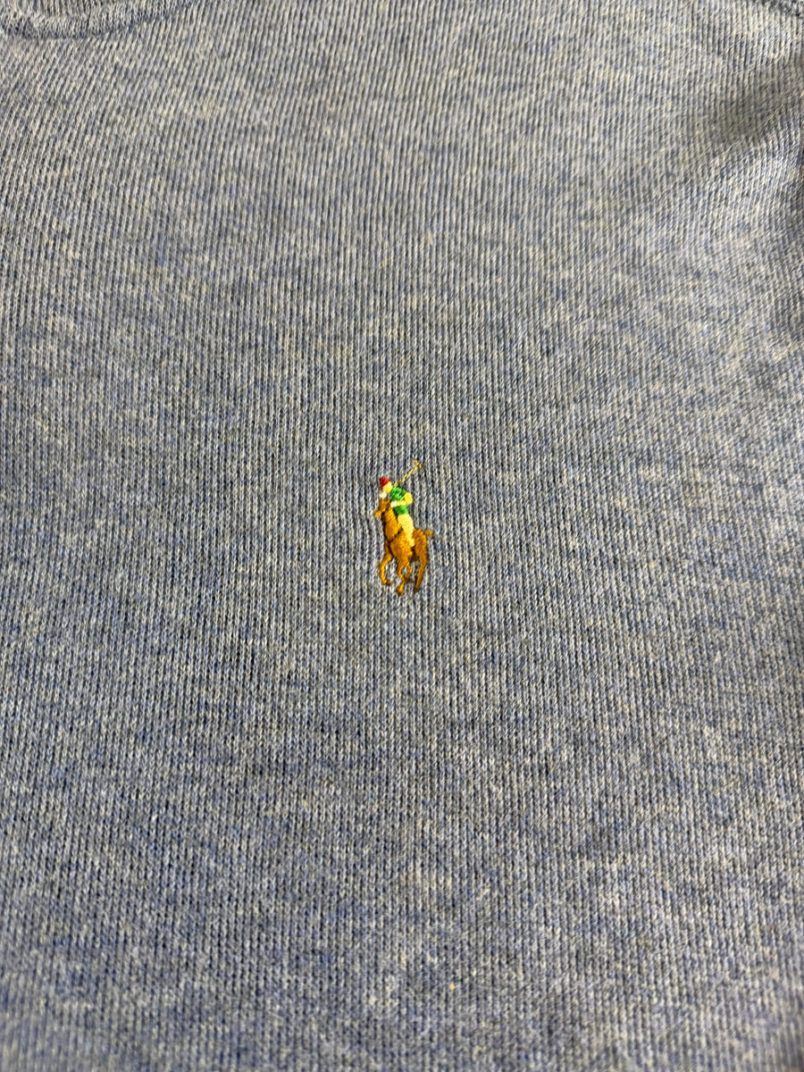 Polo Ralph Lauren trui blauw gemêleerd heren maat L katoen sweater pullover gebreid