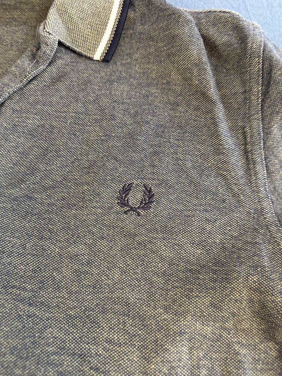 Grijs Fred Perry piqué polo, maat M (poloshirt / polohemd met laurierkrans)
