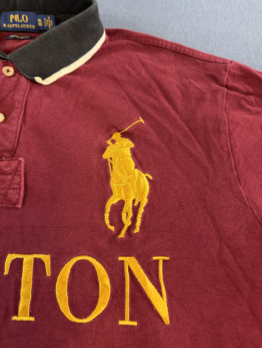 Rood Polo Ralph Lauren Houston chenille shirt (poloshirt / polo, maat XL)