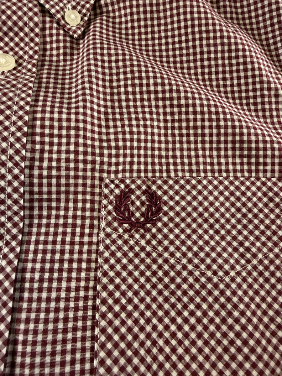 Fred Perry overhemd rood geruit maat M button-down
