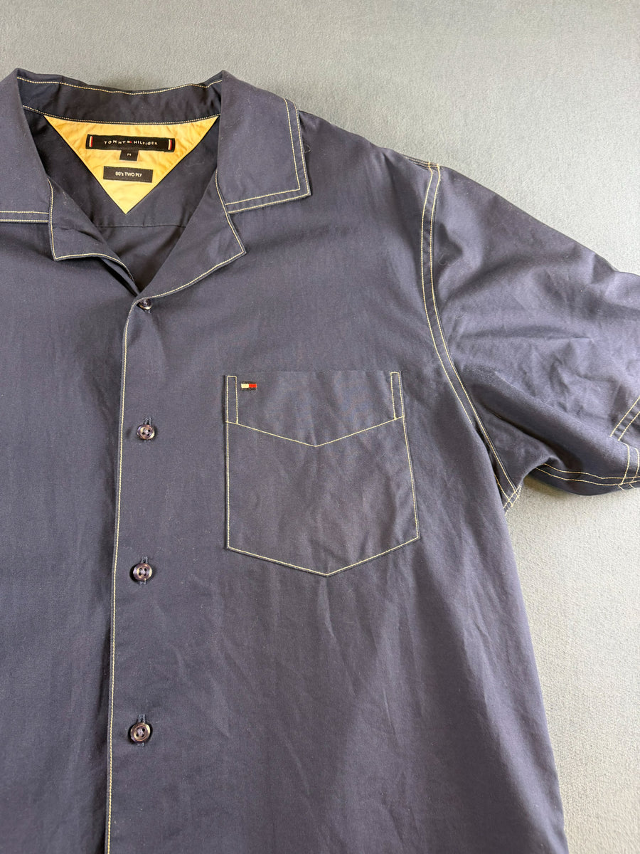 Tommy Hilfiger blouse blauw heren maat M overhemd shirt effen button up