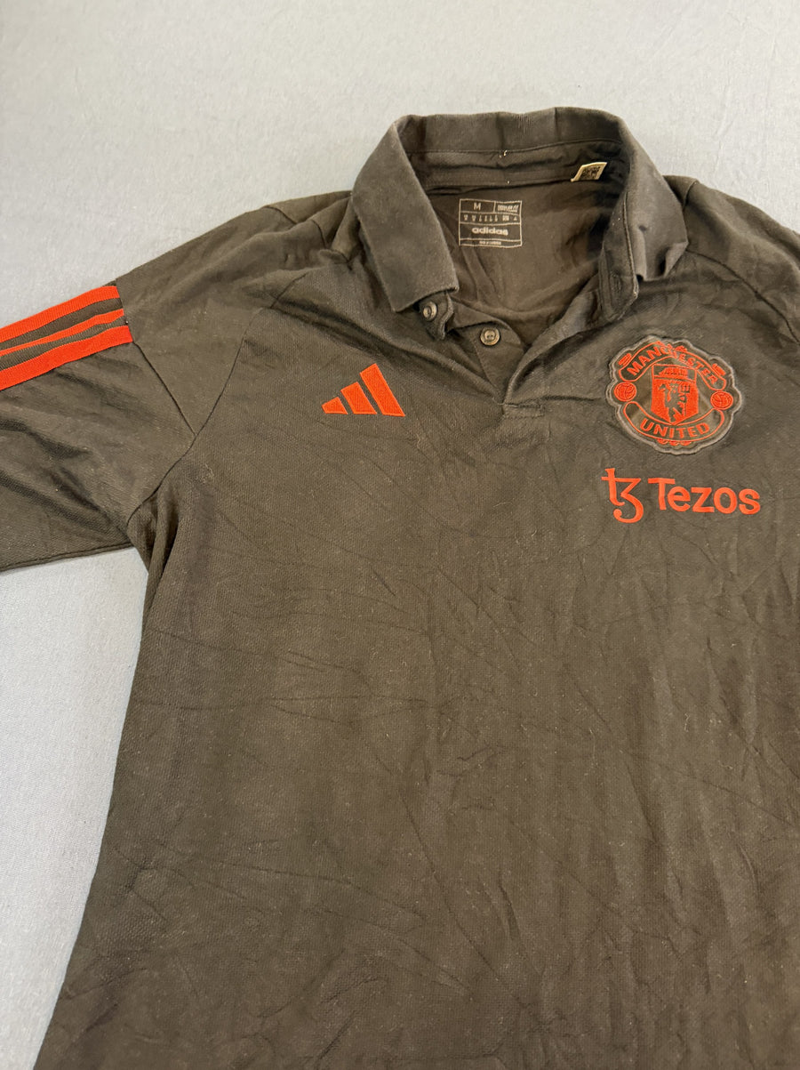 Zwart adidas Manchester United sportpolo (trainingsshirt), maat M