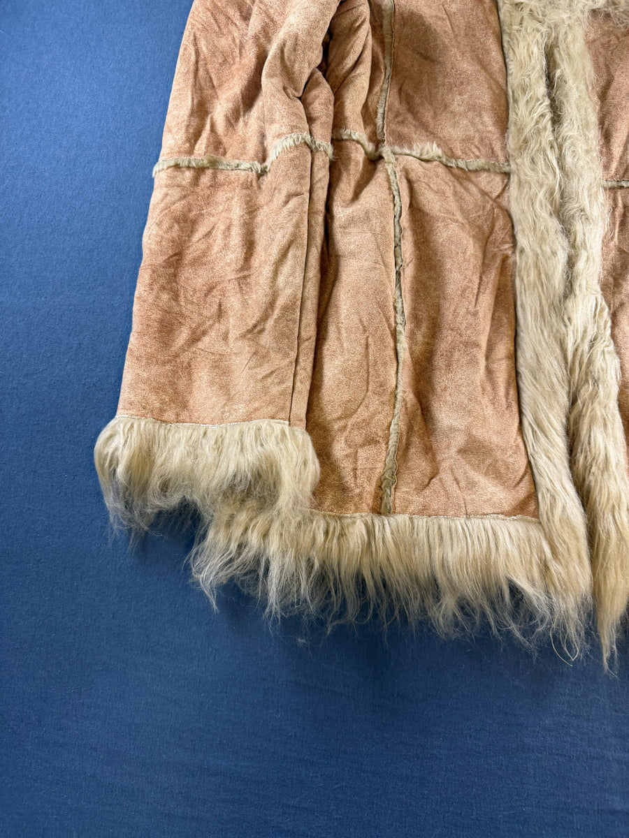 Vintage Dressing Afghaanse jas beige dames maat XL
