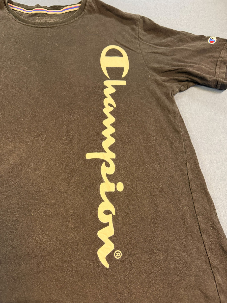 Champion t-shirt zwart print heren maat XL katoen shirt tee