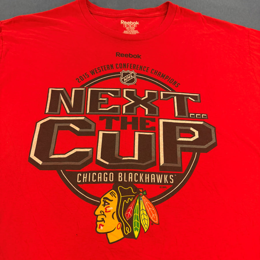 Reebok T-shirt rood print Chicago Blackhawks