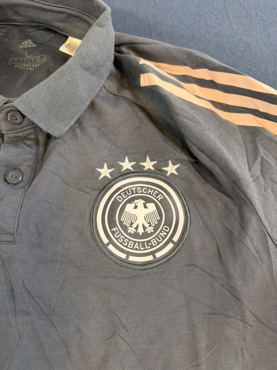 Grijs adidas DFB Duitsland poloshirt (voetbaltrui), maat XS