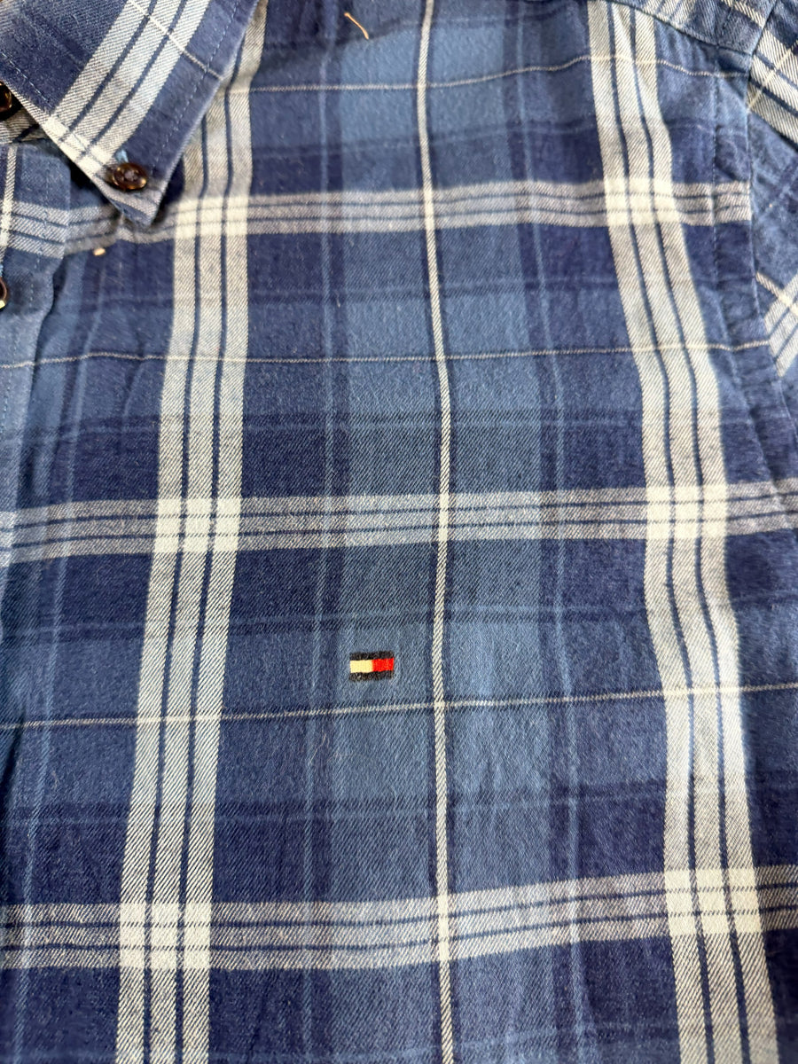 Tommy Hilfiger Blouse blauw geruit Real Indigo