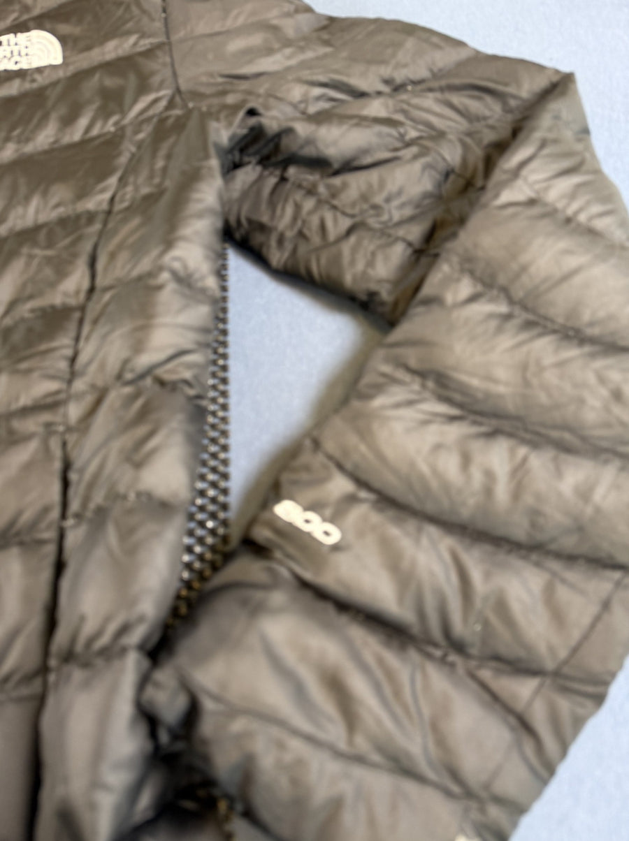 Zwart donsjack van The North Face, maat M (puffer / gewatteerde winterjas met afneembare capuchon)