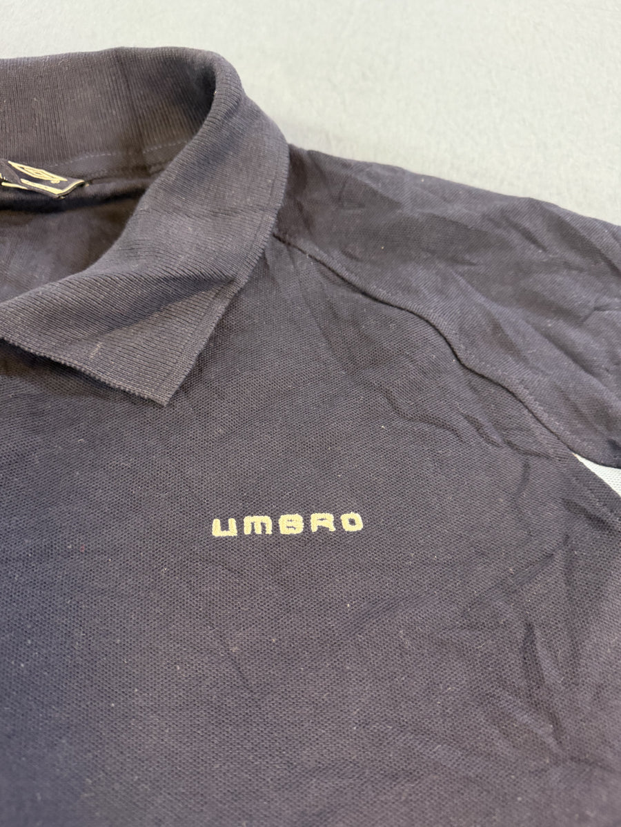 Blauw Umbro sportpolo (trainingsshirt met zijpanelen), maat XL