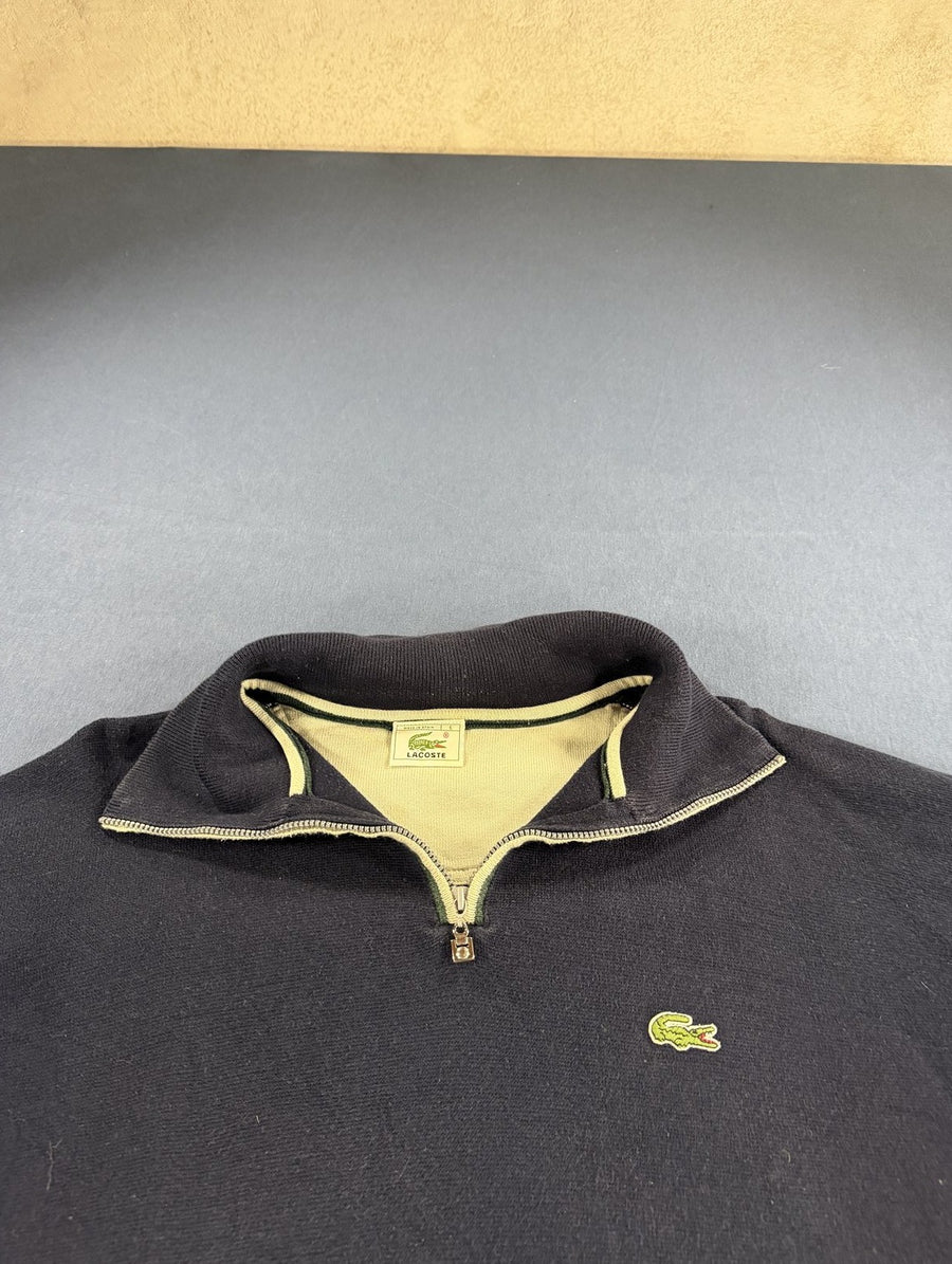 Blauwe Lacoste halfrits trui – maat XL (quarter zip / zip-sweater)