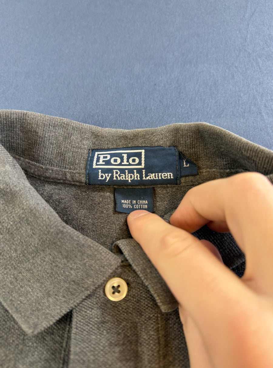 Grijs Polohemd (Polo Ralph Lauren Piquéshirt), Heren Maat L
