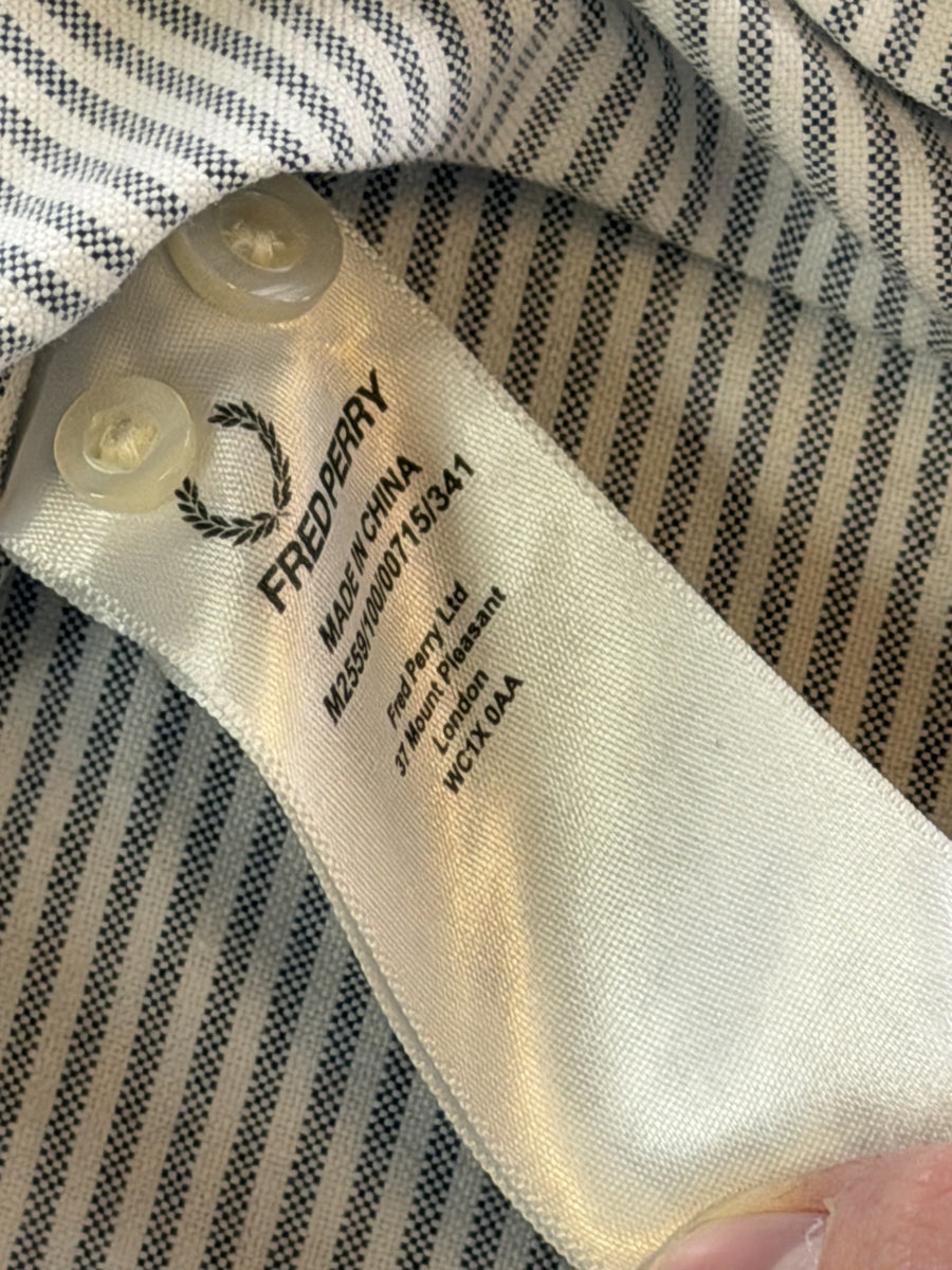 Fred Perry Blouse wit gestreept