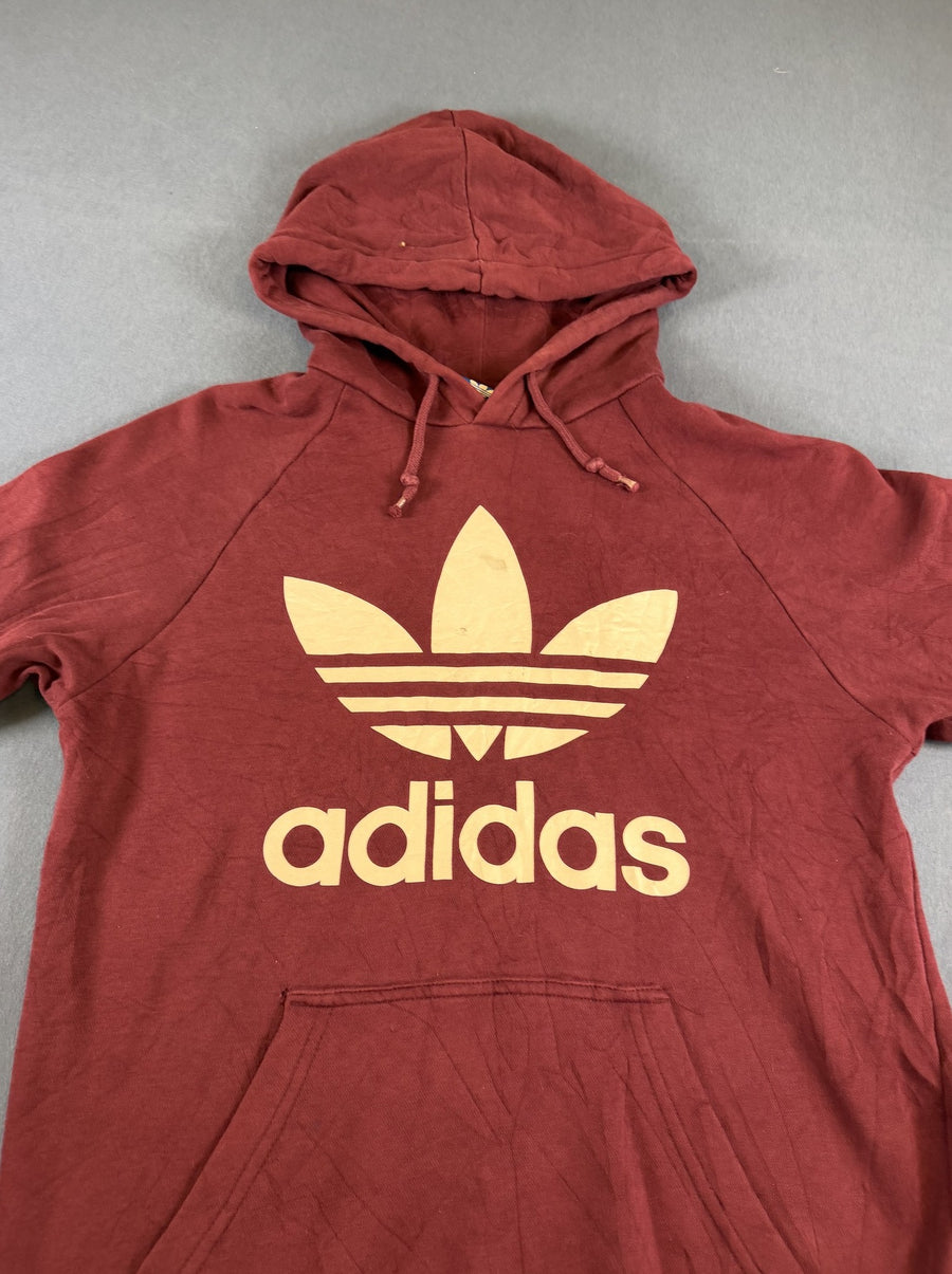 Bordeauxrode adidas Originals capuchontrui (hoodie), heren maat S, Trefoil-logo