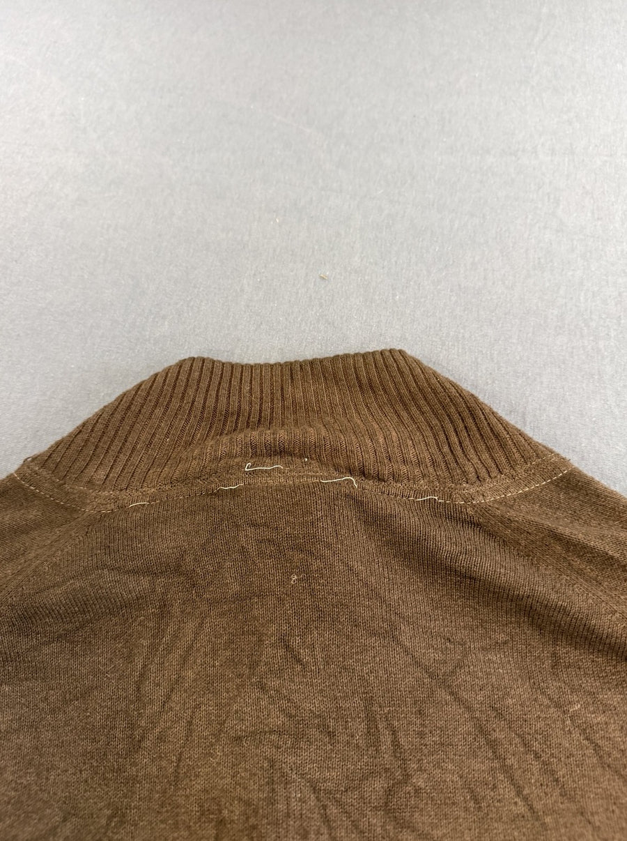 Bruine Timberland trui, maat L (quarter zip / halfrits pulli)