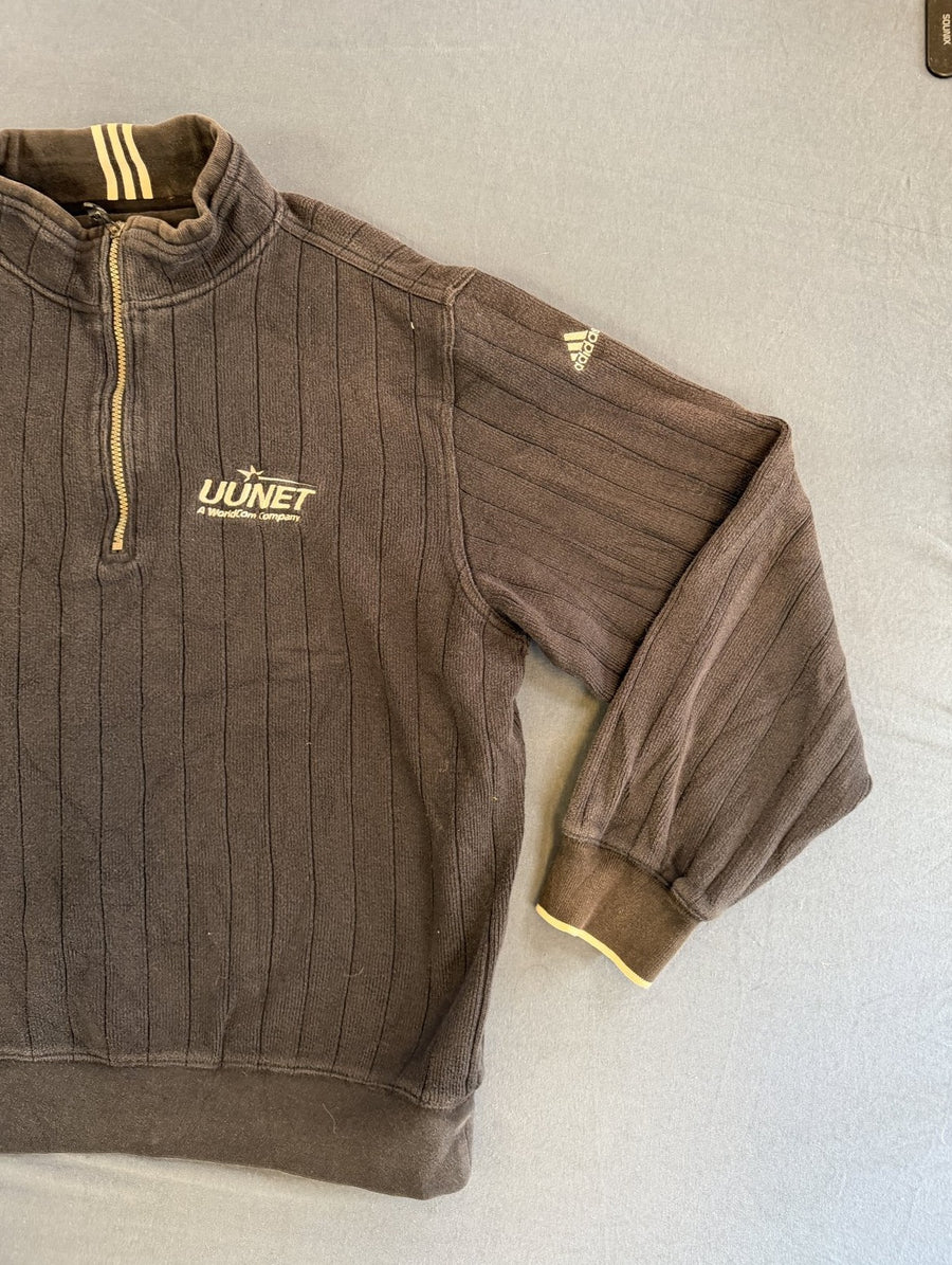 Zwarte adidas sweater met ritskraag (quarter-zip / ritstrui), maat S