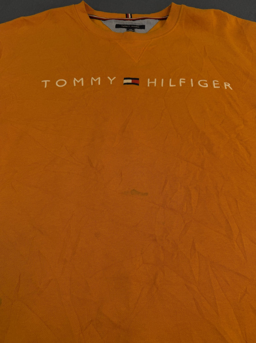 Felle oranje heren trui van Tommy Hilfiger (pullover/sweater), maat XXL