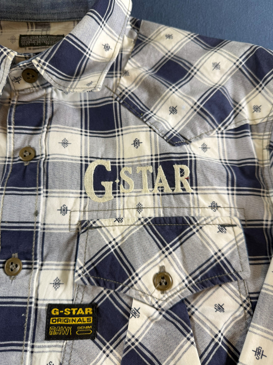 G-Star Blouse blauw geruit