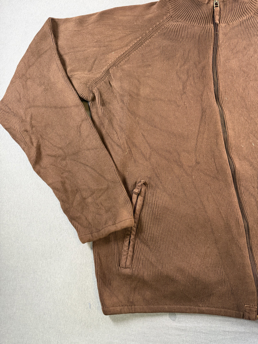 Bruin gebreide cardigan van Benjamin (herenvest / knoopvest)