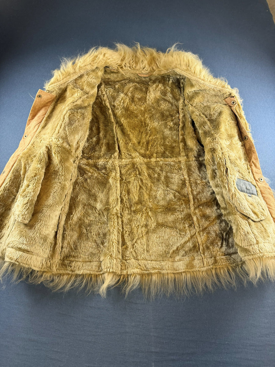 Vintage Dressing Afghaanse jas beige dames maat XL