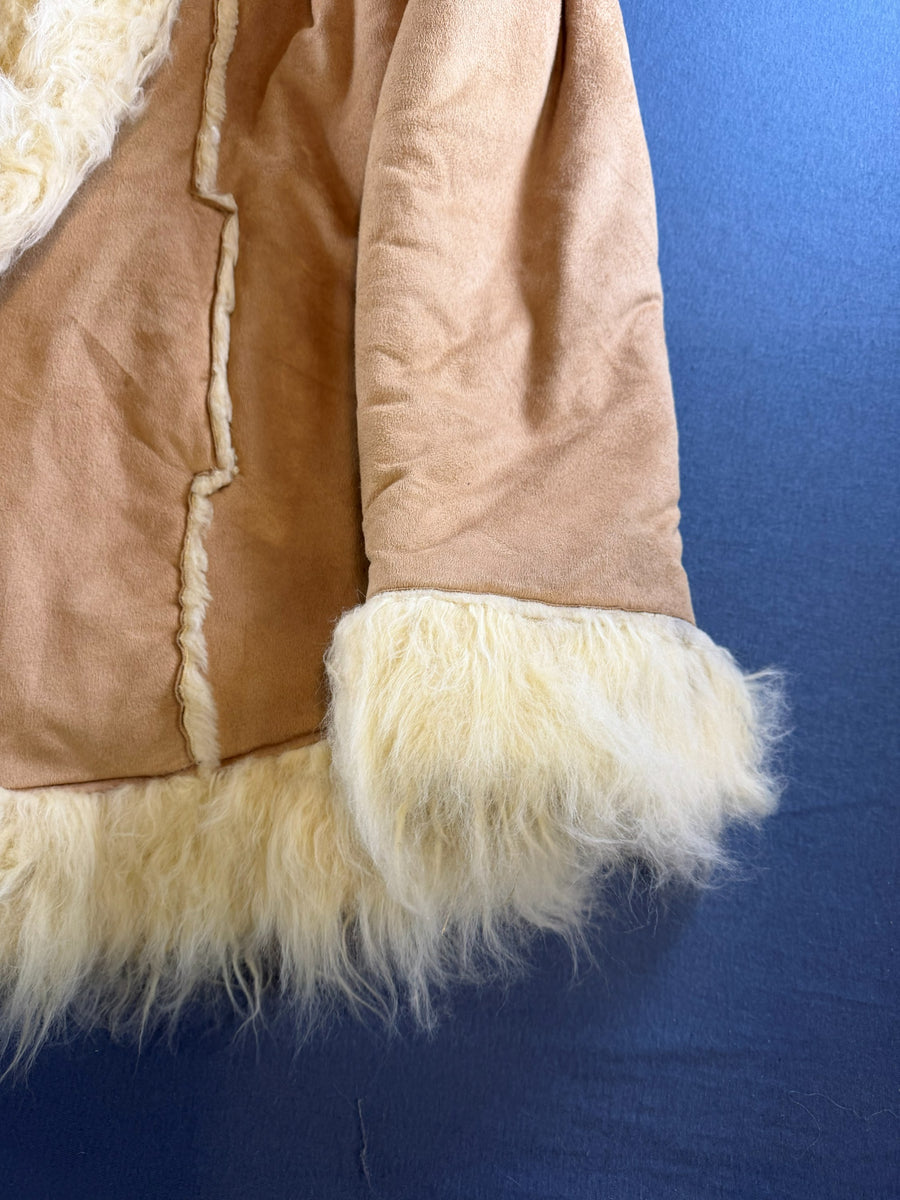 Vintage Dressing Afghaanse jas beige dames maat L