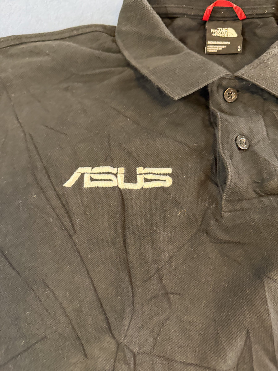 Zwarte The North Face polo (bedrijfspolo met Asus-logo), maat L