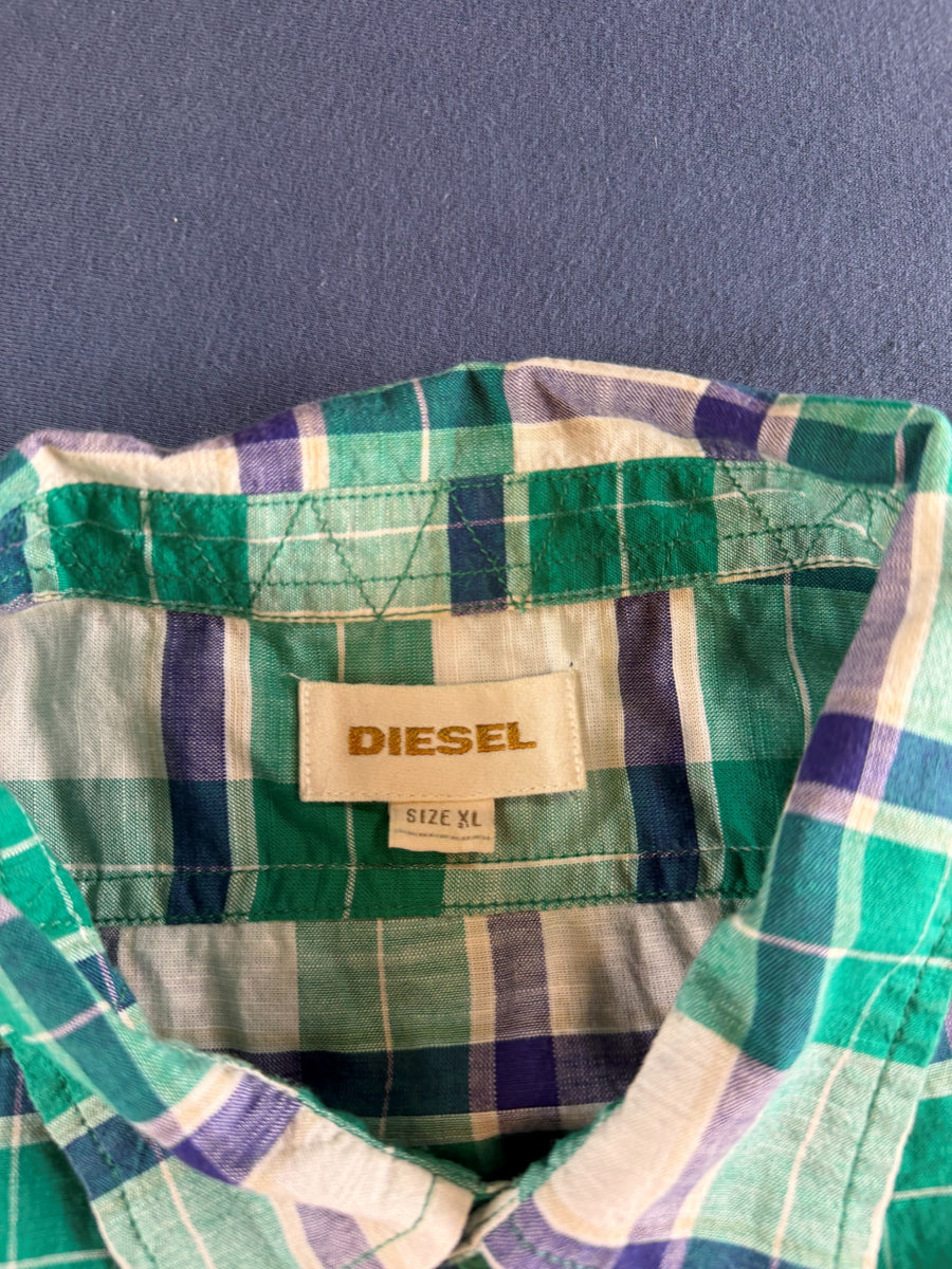 Diesel Blouse groen geruit