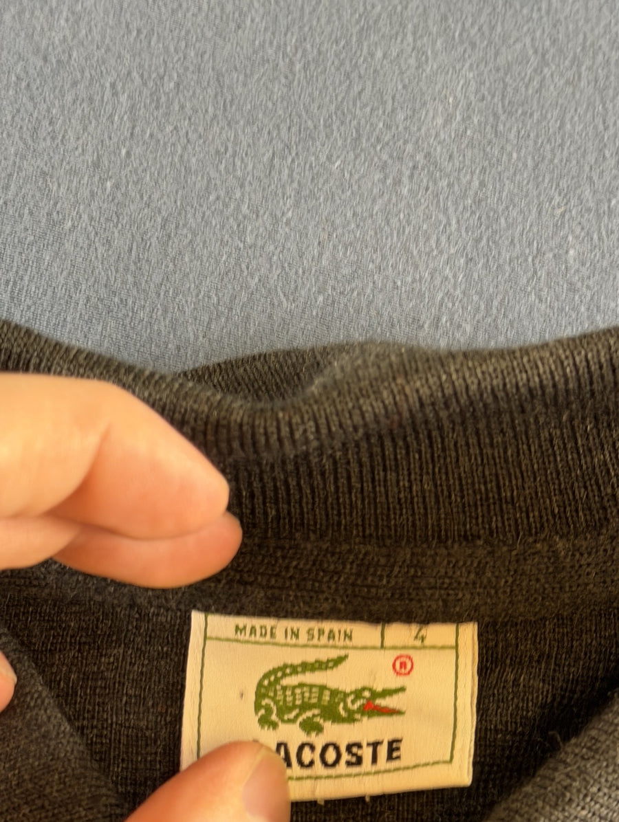 Zwart Lacoste knoopvest (cardigan) maat S - made in Spain