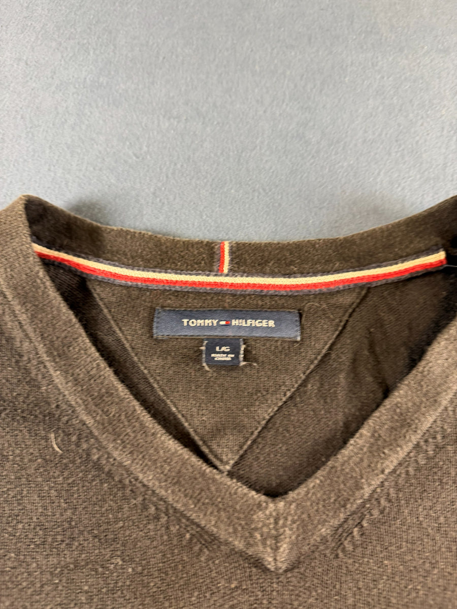Tommy Hilfiger trui zwart heren maat L v-hals v-neck sweater pullover