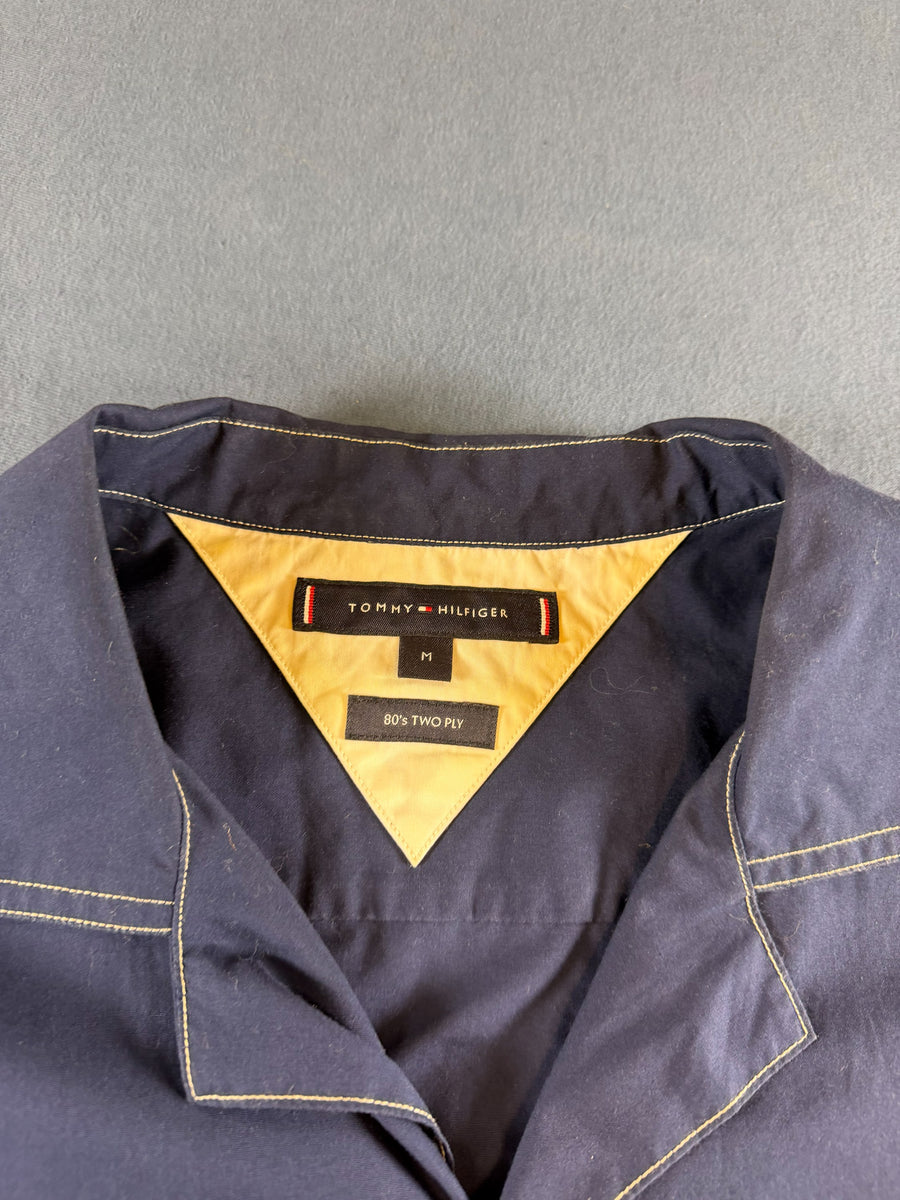 Tommy Hilfiger blouse blauw heren maat M overhemd shirt effen button up