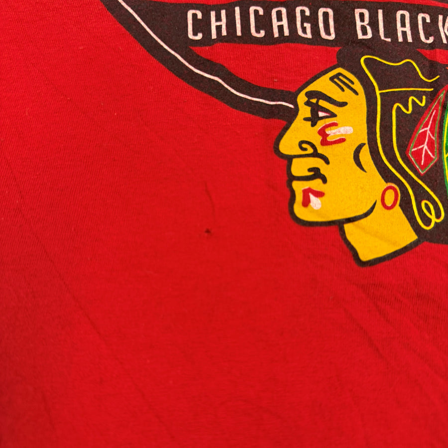 Reebok T-shirt rood print Chicago Blackhawks
