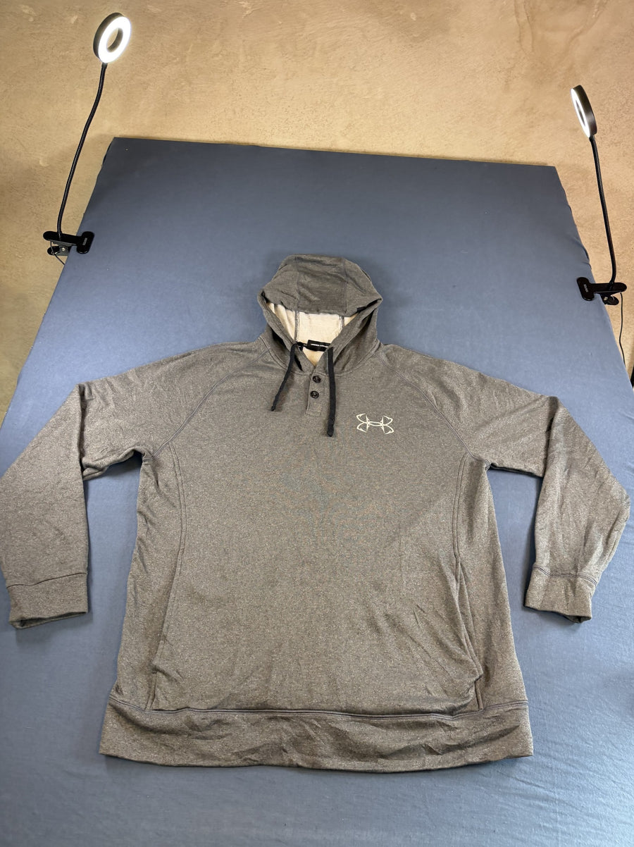 Grijze Under Armour fleecetrui met Fish Hooks print (sweatshirt/fleecevest), heren maat XXL