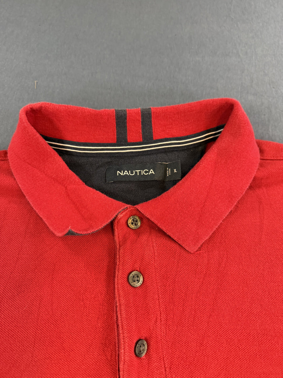 Rood Nautica piqué poloshirt (sportpolo / golfshirt) maat XL