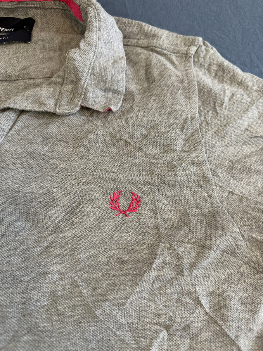 Grijs gemêleerd Fred Perry polo (piquéshirt), maat S