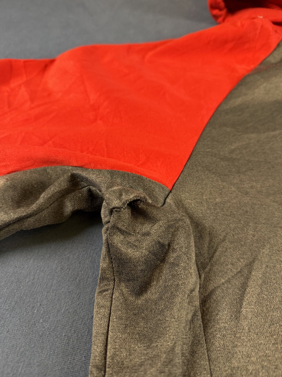 Grijs-rood colorblockvest (fleecevest / sweatvest) Russell Athletic heren M