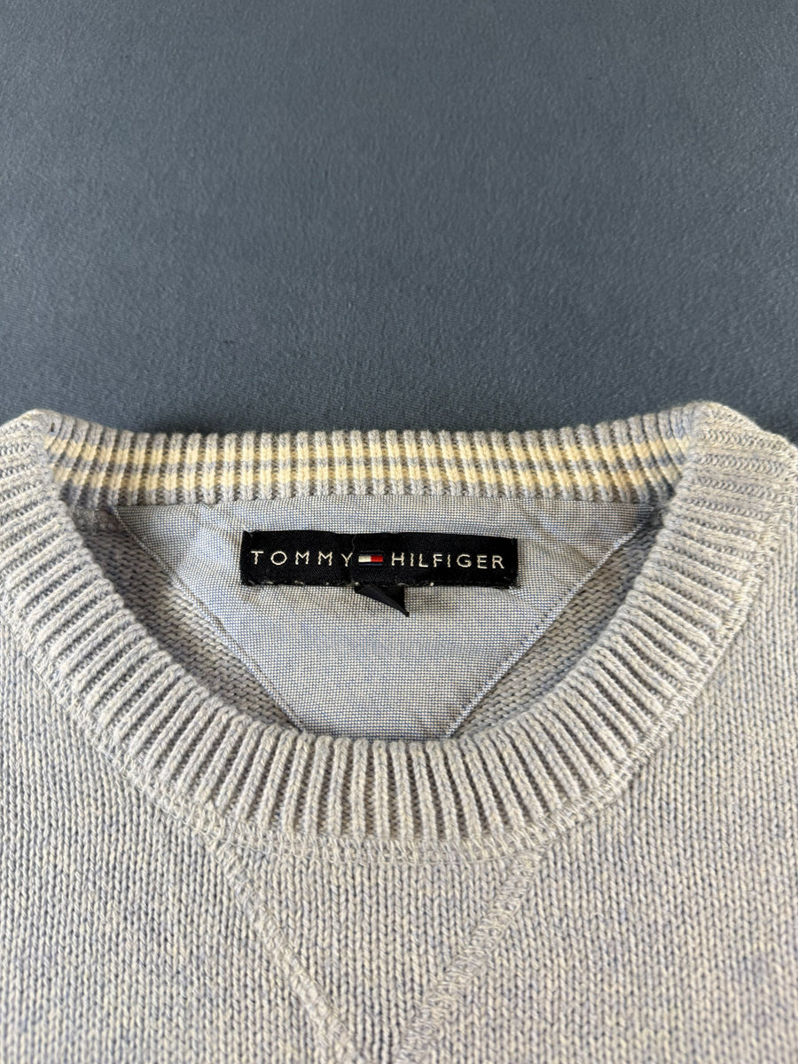 Tommy Hilfiger trui grijs heren maat L sweater pullover gebreid