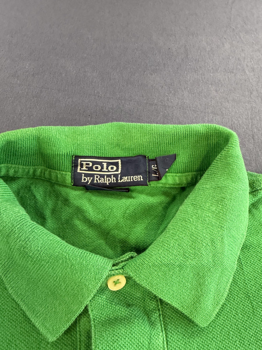Groen Polo Ralph Lauren Poloshirt – Vintage Heren Maat L (Piquéshirt / Golfshirt)