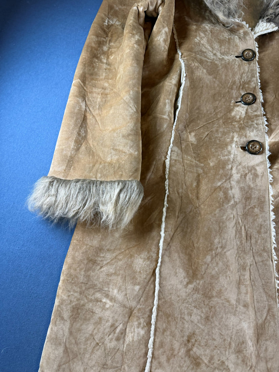 Vintage Dressing Afghaanse jas bruin dames maat L