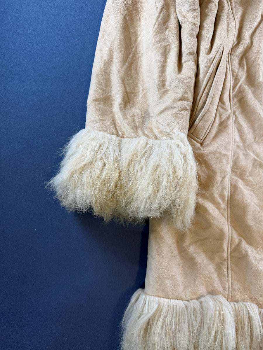 Vintage Dressing Afghaanse jas beige dames maat M