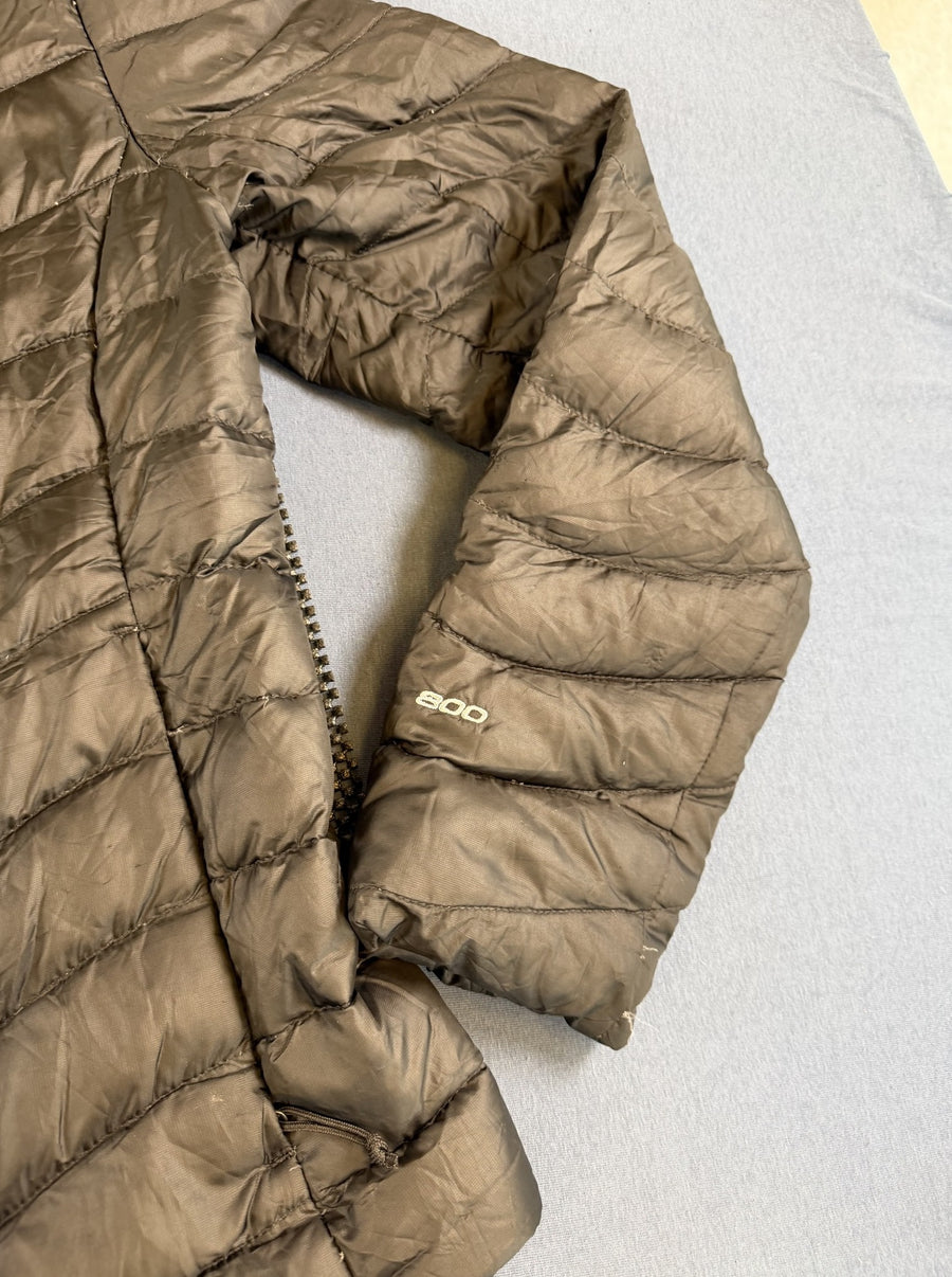 Zwart donsjack van The North Face, maat M (puffer / gewatteerde winterjas met afneembare capuchon)