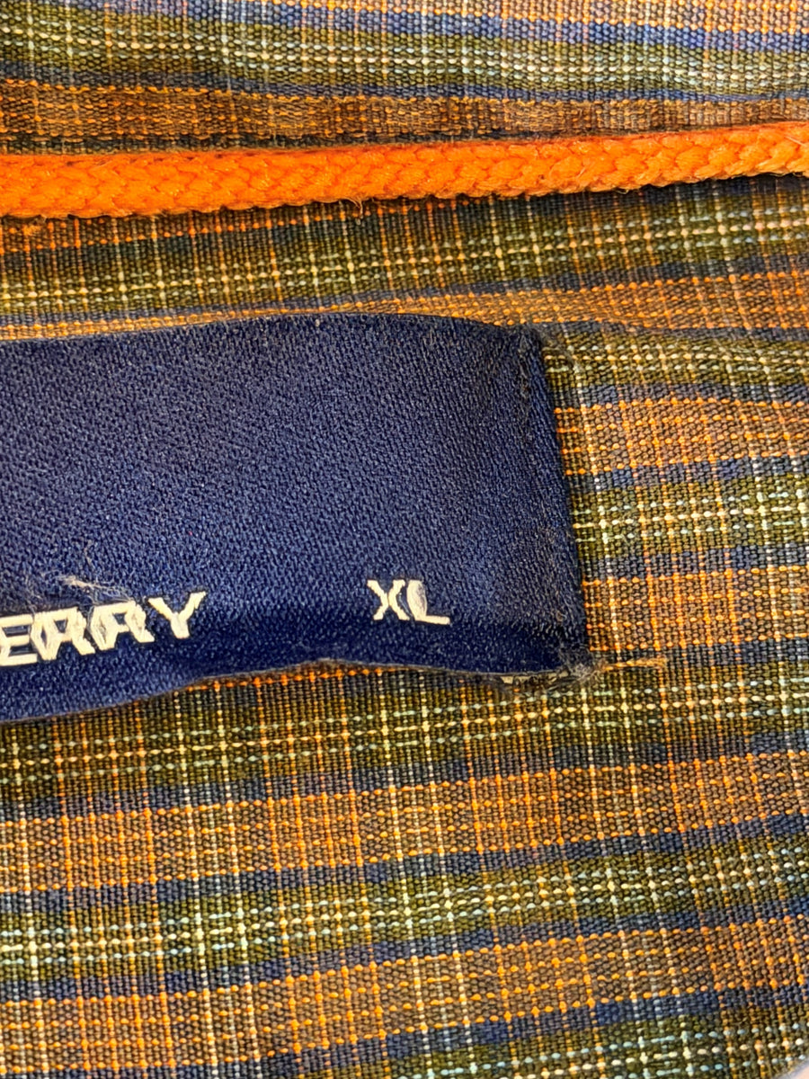 Fred Perry blouse groen geruit heren maat XL overhemd flanel check shirt houthakkershemd geblokt