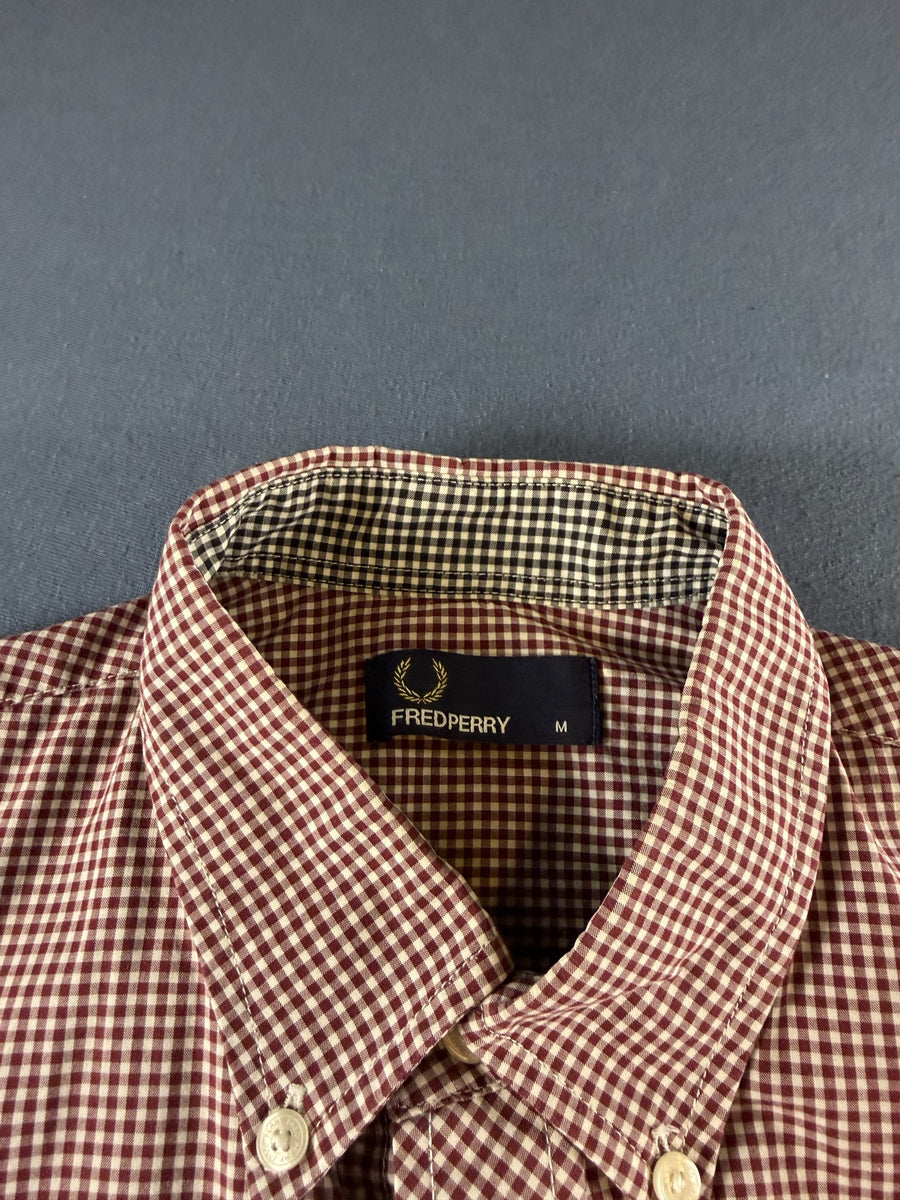 Fred Perry overhemd rood geruit maat M button-down