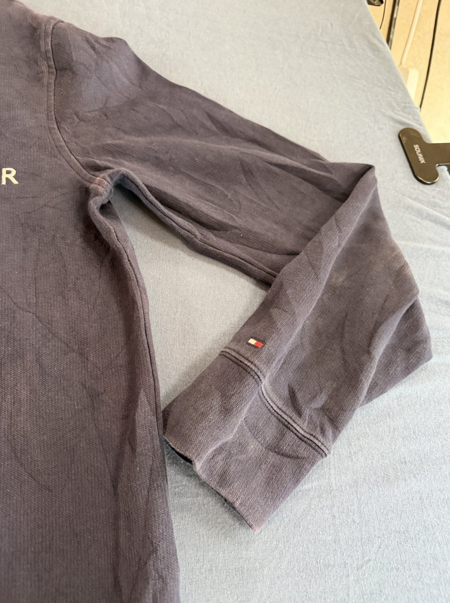 Blauwe Tommy Hilfiger quarter-zip (fleecevest / sweattrui), maat M